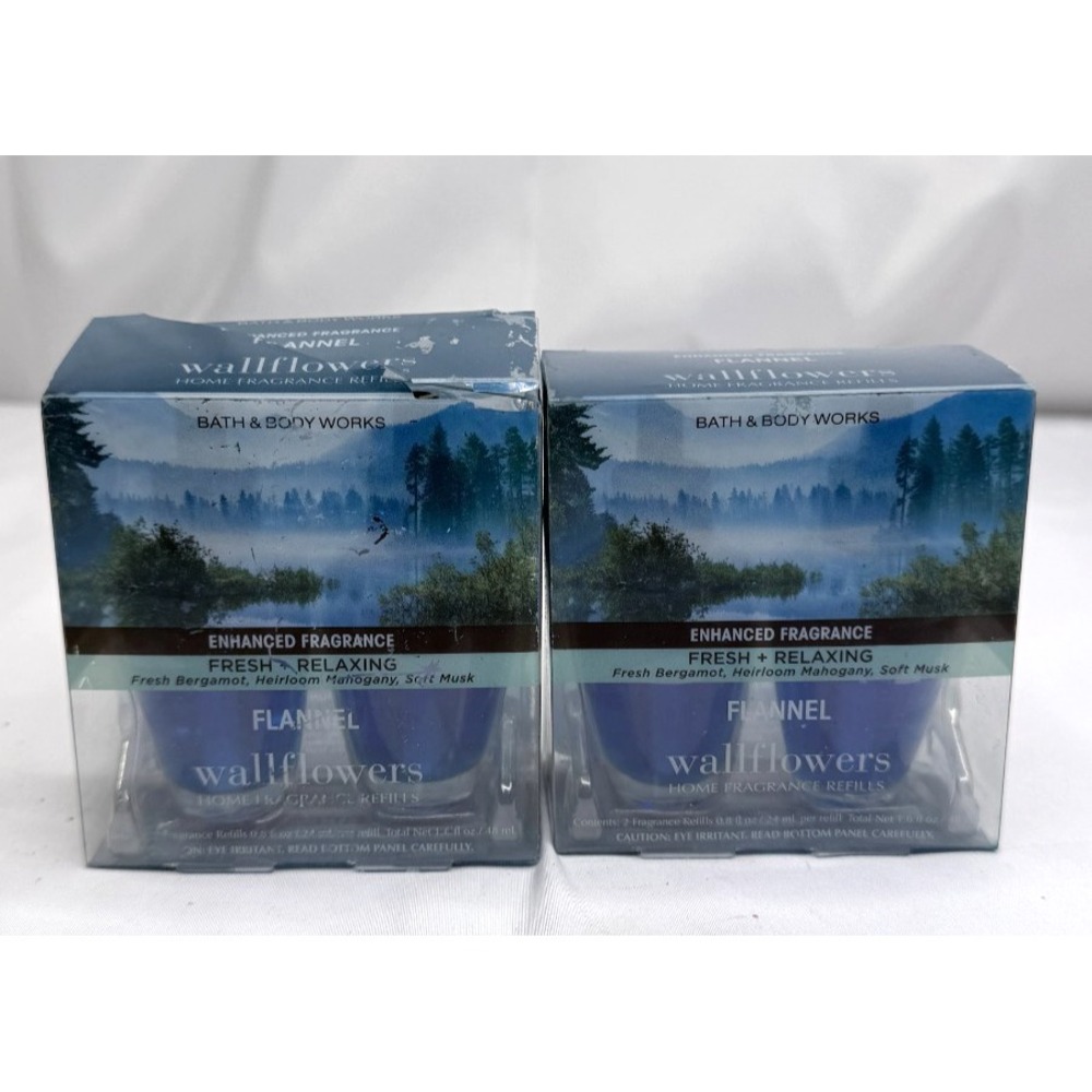 Bath & Body Works Wallflowers Flannel Home Fragrance Refills 2 Pack New Sealed